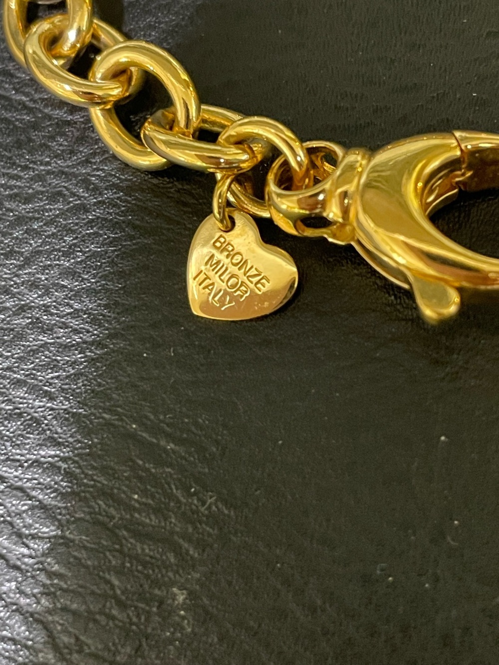 Milor Italy Bronze Gold Plate Chunky Chain Bracelet Y2K McBling Bronzo Italia - Picture 7 of 13